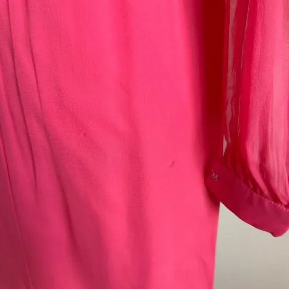 1970s Fuchsia Pink and Red Velvet Holiday Cottagecore Maxi Dress - Picture 12 of 15